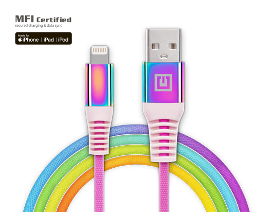 MFI USB A - Lightning Rainbow